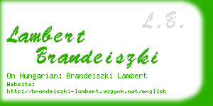 lambert brandeiszki business card